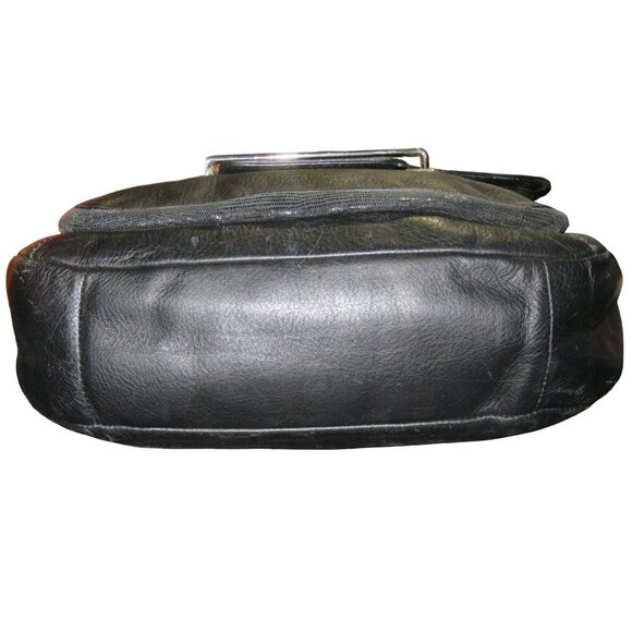 Coach Taylor Black Leather Marin Flap Magnetic Closure adjustable strap Satchel - Picture 5 of 9